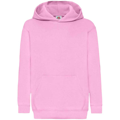 Light Pink - Front - Fruit Of The Loom Kids Unisex Classic 80-20 Hoodie