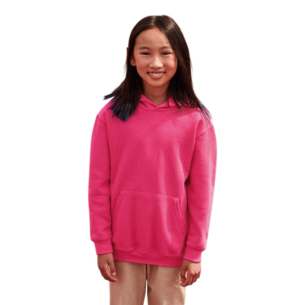Sky Blue - Front - Fruit Of The Loom Kids Unisex Classic 80-20 Hoodie