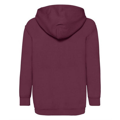 Burgundy - Back - Fruit Of The Loom Older Kids Unisex Classic 80-20 Hoodie