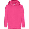 Fuchsia - Front - Fruit Of The Loom Older Kids Unisex Classic 80-20 Hoodie
