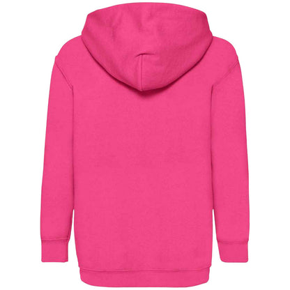 Fuchsia - Back - Fruit Of The Loom Older Kids Unisex Classic 80-20 Hoodie