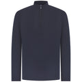 Navy - Front - Henbury Mens Quarter Zip Long Sleeve Top