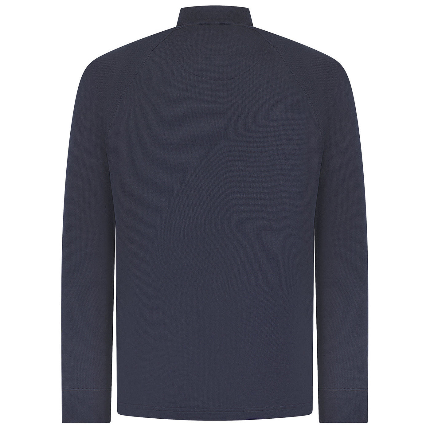 Navy - Back - Henbury Mens Quarter Zip Long Sleeve Top