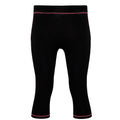 Black- Hot Pink - Front - Tri Dri Womens-Ladies Calf Length Fitness Leggings