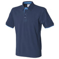 Navy-Marine - Front - Front Row Mens Contrast Pique Polo Shirt