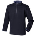 Navy - Front - Front Row Mens Soft Touch 1-4 Zip Sweatshirt Top