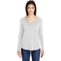 White - Back - American Apparel Womens-Ladies Long Sleeve Ultra Wash T-Shirt