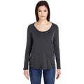 Coal - Back - American Apparel Womens-Ladies Long Sleeve Ultra Wash T-Shirt