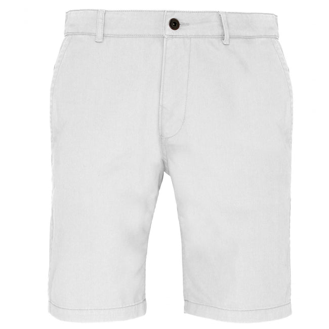 White - Front - Asquith & Fox Mens Casual Chino Shorts