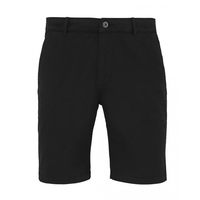 Black - Front - Asquith & Fox Mens Casual Chino Shorts
