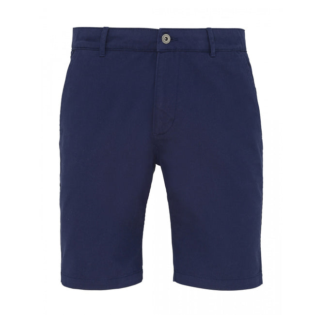 Navy - Front - Asquith & Fox Mens Casual Chino Shorts