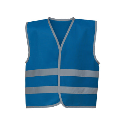 Royal Blue - Front - Yoko Hi-Vis Childrens-Kids Reflective Border Waistcoat