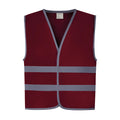 Maroon - Front - Yoko Hi-Vis Childrens-Kids Reflective Border Waistcoat