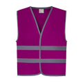 Raspberry - Front - Yoko Hi-Vis Childrens-Kids Reflective Border Waistcoat