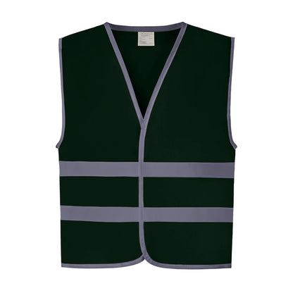Paramedic Green - Front - Yoko Hi-Vis Childrens-Kids Reflective Border Waistcoat