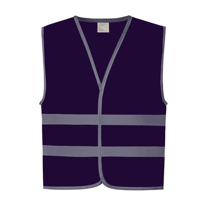 Purple - Front - Yoko Hi-Vis Childrens-Kids Reflective Border Waistcoat