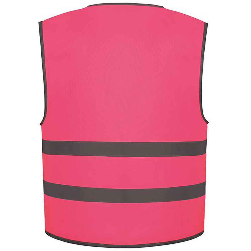 Fluorescent Pink - Back - Yoko Hi-Vis Childrens-Kids Reflective Border Waistcoat
