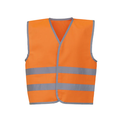 Orange - Front - Yoko Hi-Vis Childrens-Kids Reflective Border Waistcoat