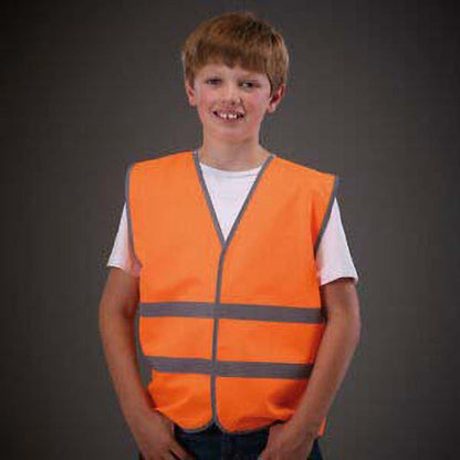Orange - Back - Yoko Hi-Vis Childrens-Kids Reflective Border Waistcoat