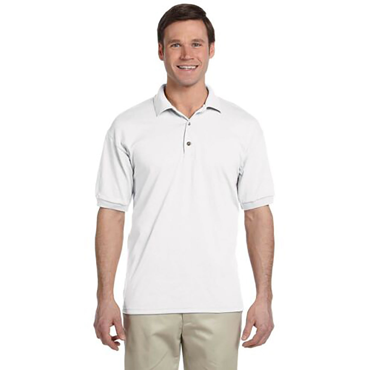 White - Back - Tri Dri Mens Panelled Short Sleeve Polo Shirt
