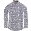 Ink- Optic White - Front - Brave Soul Mens Idris Long Sleeve All Over Patterned Shirt