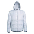 White - Front - 2786 Womens-Ladies Honeycomb Padded Hooded Jacket