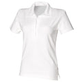 White - Front - Front Row Womens-Ladies Short Sleeve Stretch Rugby Shirt
