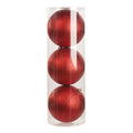Red - Front - Christmas Shop Glitter Baubles In Drum (Set Of 3)