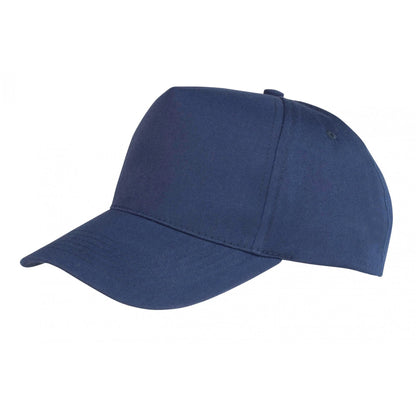 Navy - Front - Result Headwear Childrens-Kids Boston 65-35 Polycotton Cap