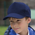 Navy - Back - Result Headwear Childrens-Kids Boston 65-35 Polycotton Cap