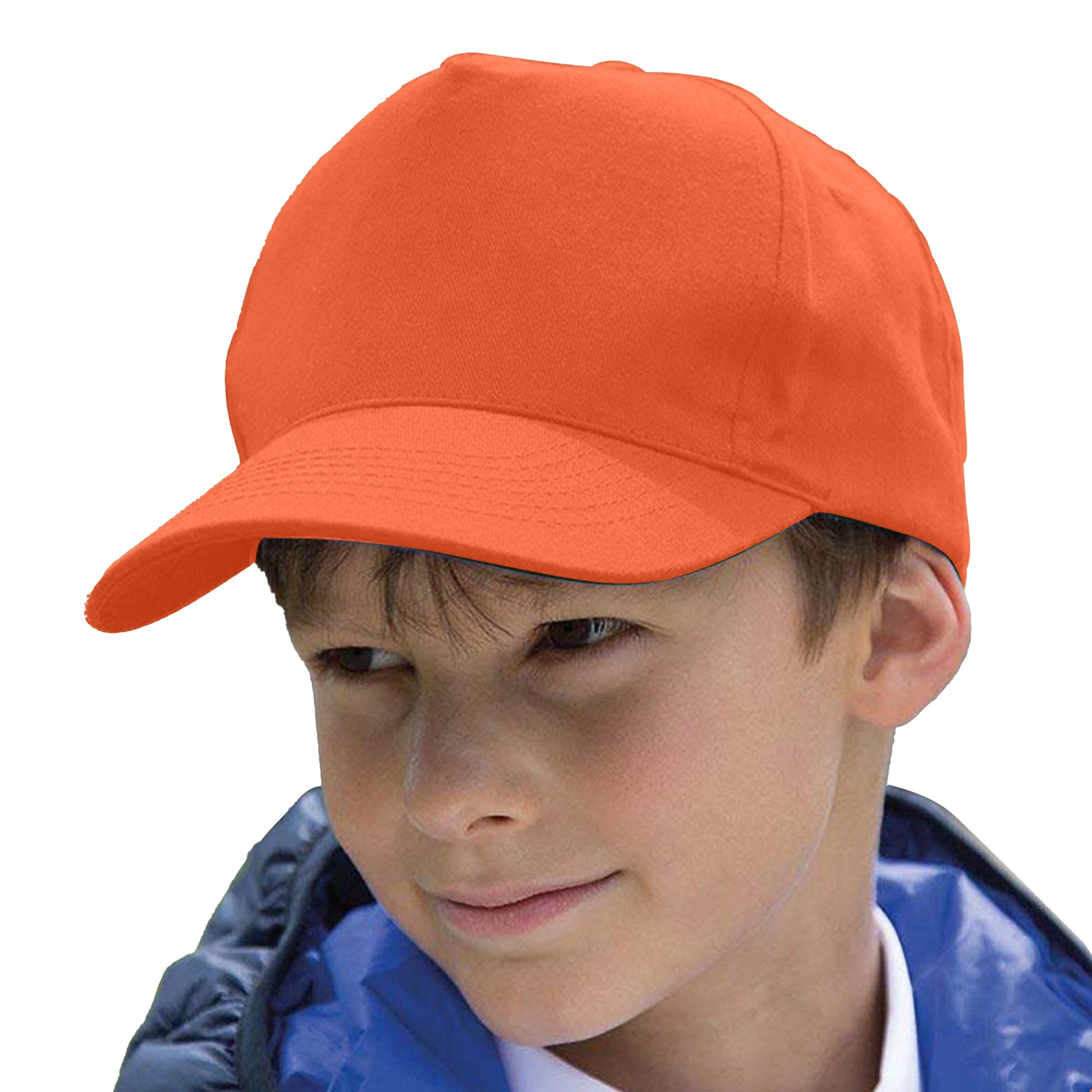 Orange - Back - Result Headwear Childrens-Kids Boston 65-35 Polycotton Cap