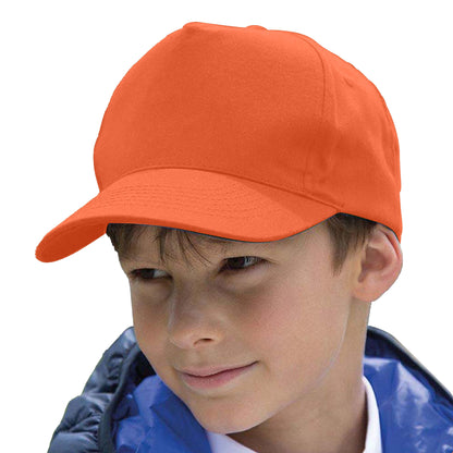 Orange - Back - Result Headwear Childrens-Kids Boston 65-35 Polycotton Cap