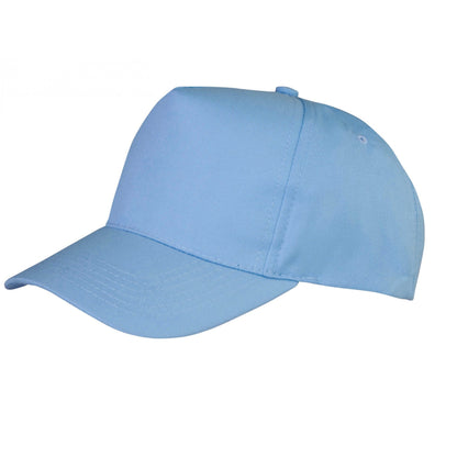 Sky - Front - Result Headwear Childrens-Kids Boston 65-35 Polycotton Cap