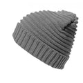 Cool Grey - Front - Result Winter Essentials Braided Beanie Hat