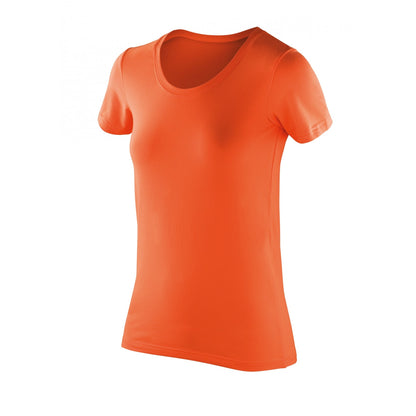 Tangerine - Front - Spiro Womens-Ladies Softex Super Soft Stretch T-Shirt