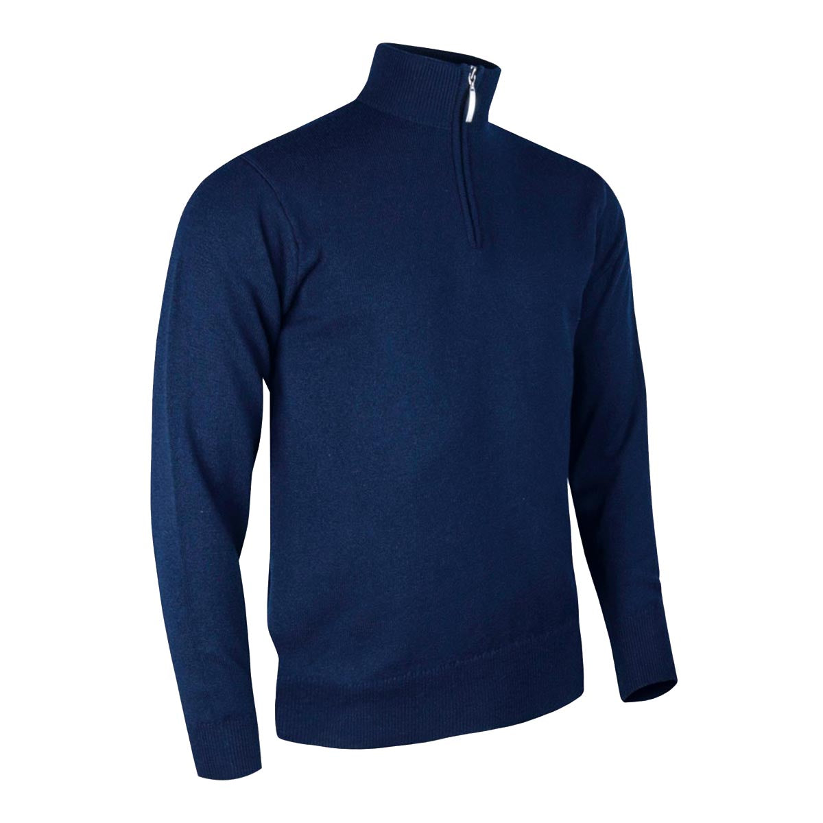 Navy - Front - Glenmuir Oban - Lambswool 1-4 Zip Sweater - Sweatshirt