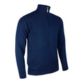 Navy - Front - Glenmuir Oban - Lambswool 1-4 Zip Sweater - Sweatshirt