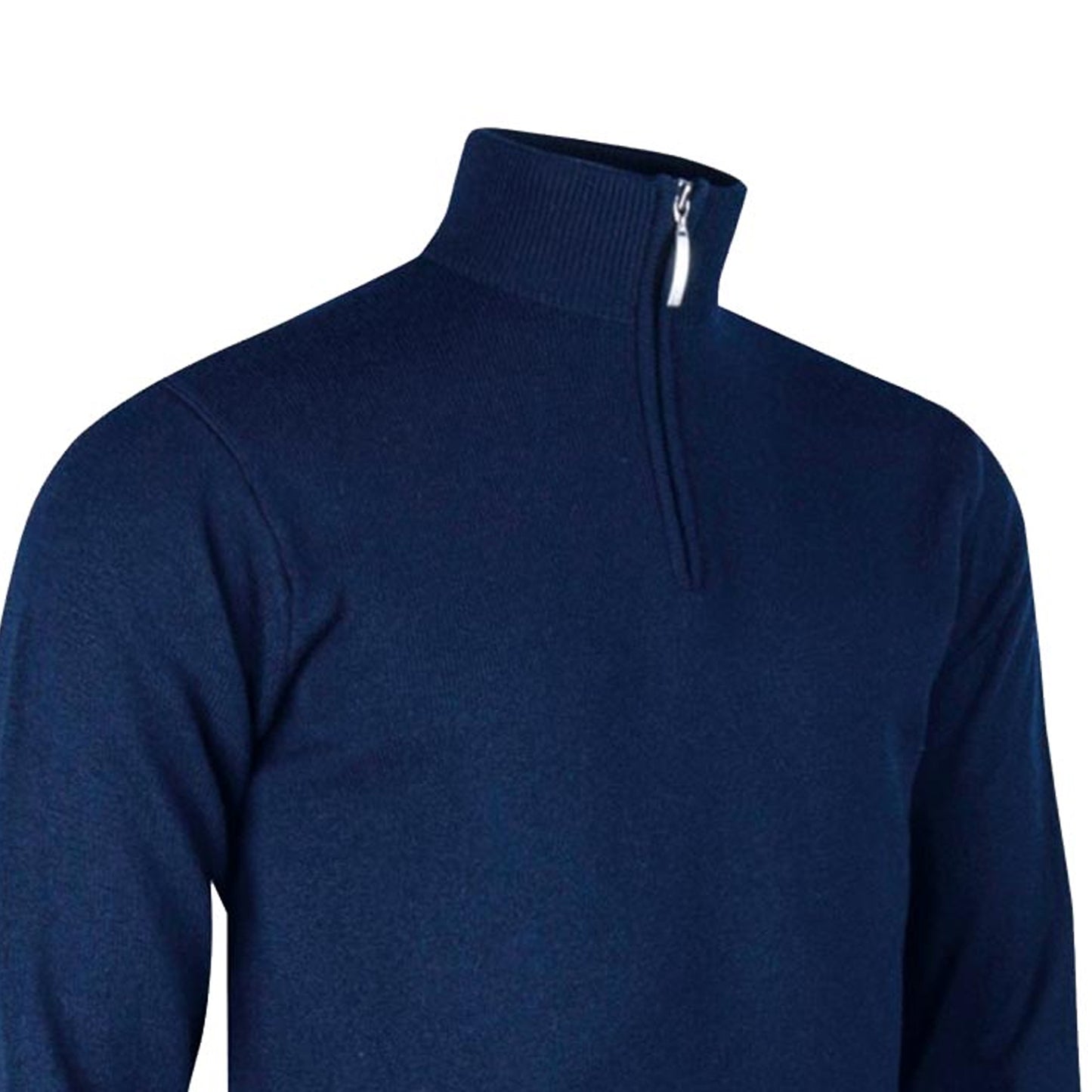Navy - Side - Glenmuir Oban - Lambswool 1-4 Zip Sweater - Sweatshirt