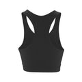Black - Back - Spiro Womens-Ladies Softex Stretch Sports Sleeveless Crop Top