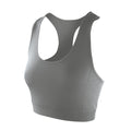 Cloudy Grey - Front - Spiro Womens-Ladies Softex Stretch Sports Sleeveless Crop Top