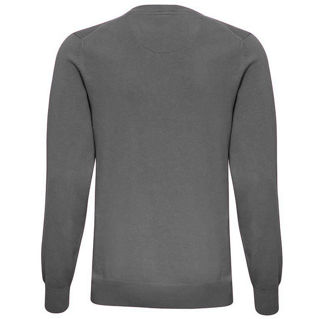 Charcoal - Back - Asquith & Fox Mens Cotton Rich V-Neck Sweater
