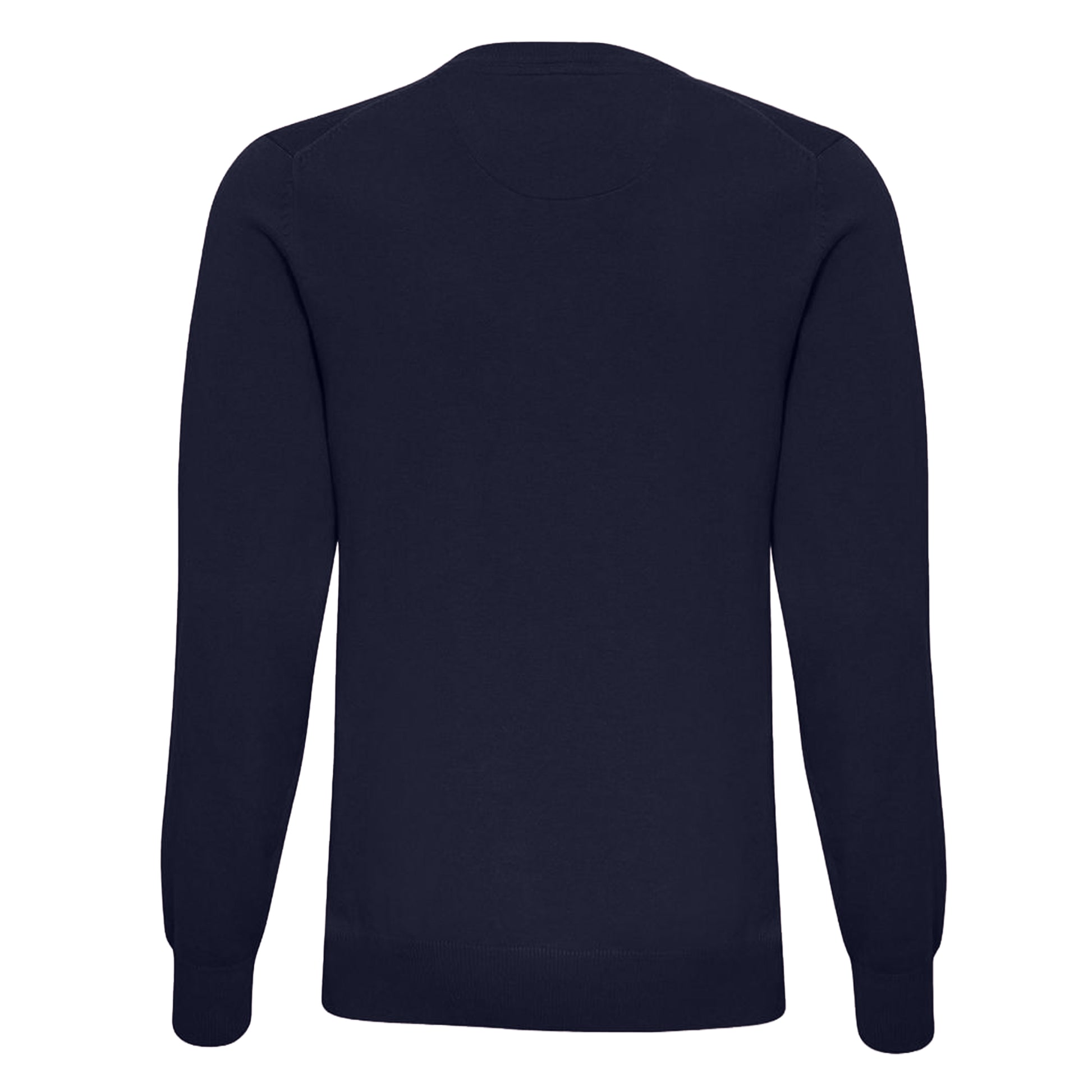 French Navy - Back - Asquith & Fox Mens Cotton Rich V-Neck Sweater