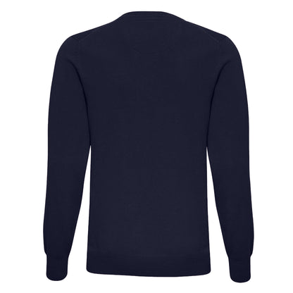 French Navy - Back - Asquith & Fox Mens Cotton Rich V-Neck Sweater