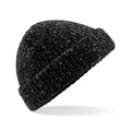Black Fleck - Front - Beechfield Unisex Adults Glencoe Knitted Winter Beanie Hat