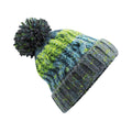 Electric Grey - Front - Beechfield Unisex Adults Corkscrew Knitted Pom Pom Beanie Hat