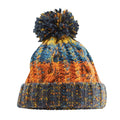 Retro Blue - Front - Beechfield Unisex Adults Corkscrew Knitted Pom Pom Beanie Hat