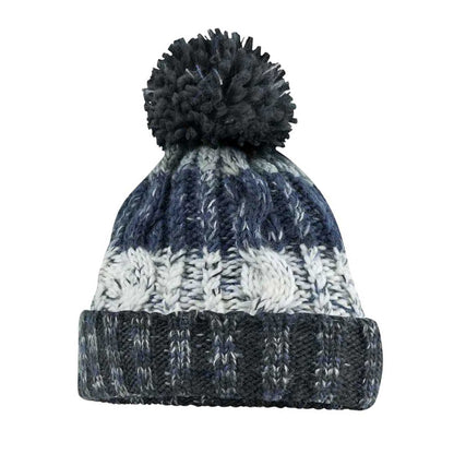 Arctic Dawn - Back - Beechfield Unisex Adults Corkscrew Knitted Pom Pom Beanie Hat