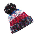 Marine Splash - Front - Beechfield Unisex Adults Corkscrew Knitted Pom Pom Beanie Hat