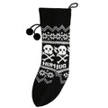 Black-White - Front - Christmas Shop Classic Knitted Fairisle Pattern Christmas Stocking