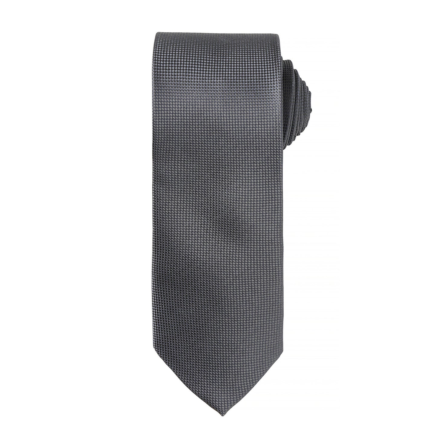 Dark Grey - Front - Premier Mens Micro Waffle Formal Work Tie